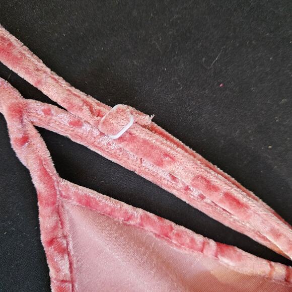 Crushed Velvet Dusty Rose Mini Dress Size M Y2K FairyGrunge Whimsigoth - Picture 6 of 7